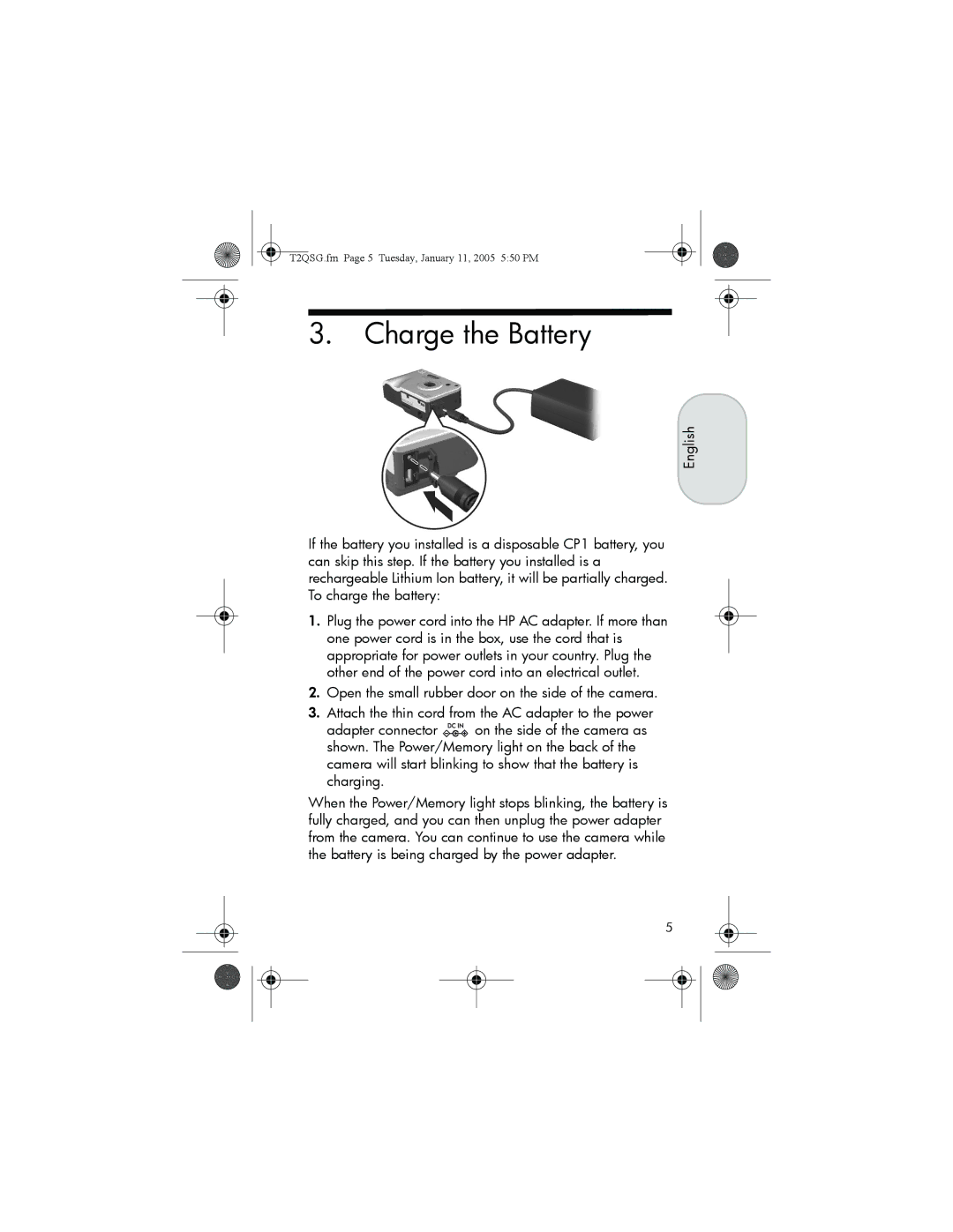 HP R717 manual Charge the Battery 