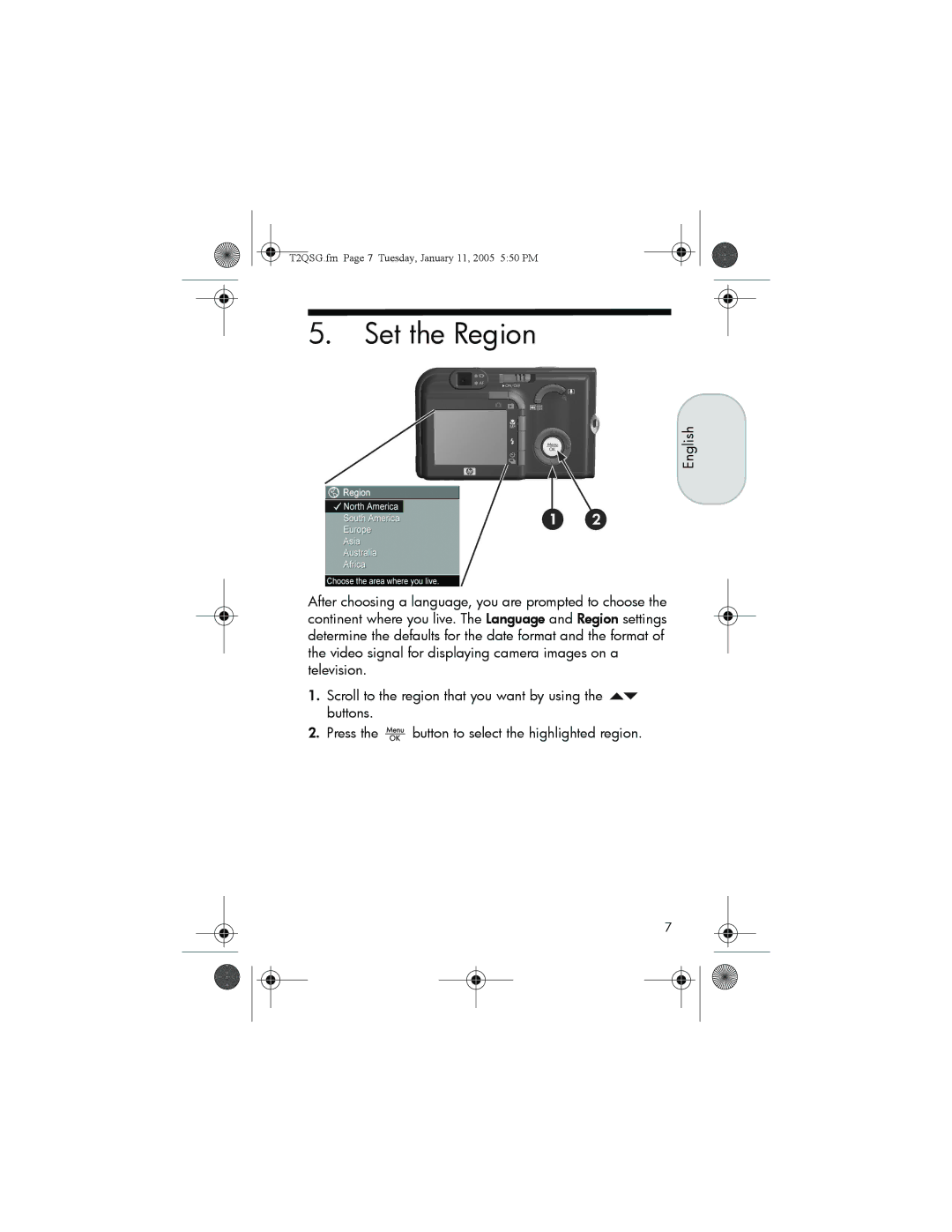 HP R717 manual Set the Region 