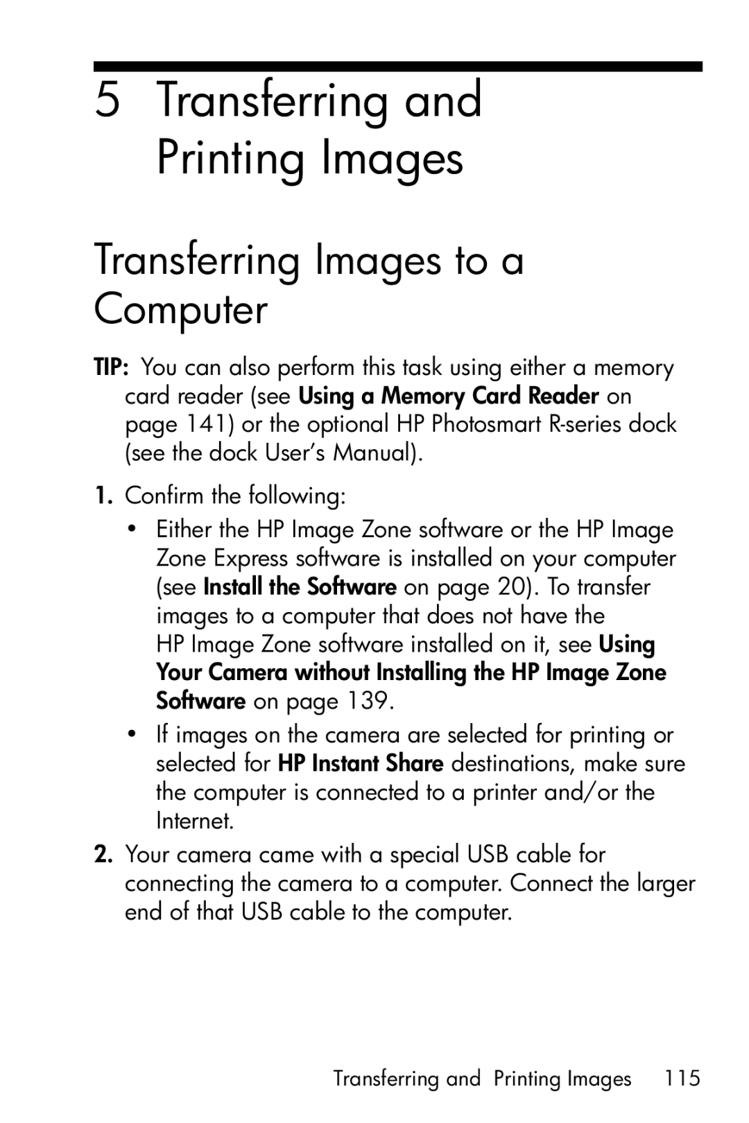 HP R717 manual Transferring and  Printing Images, Transferring Images to a Computer 