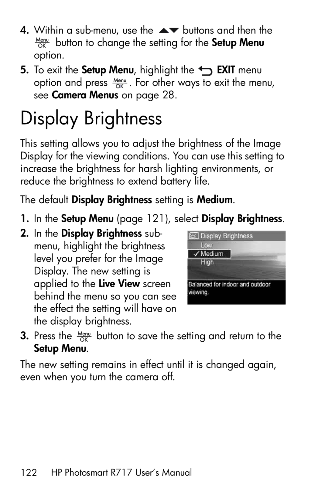 HP R717 manual Display Brightness 