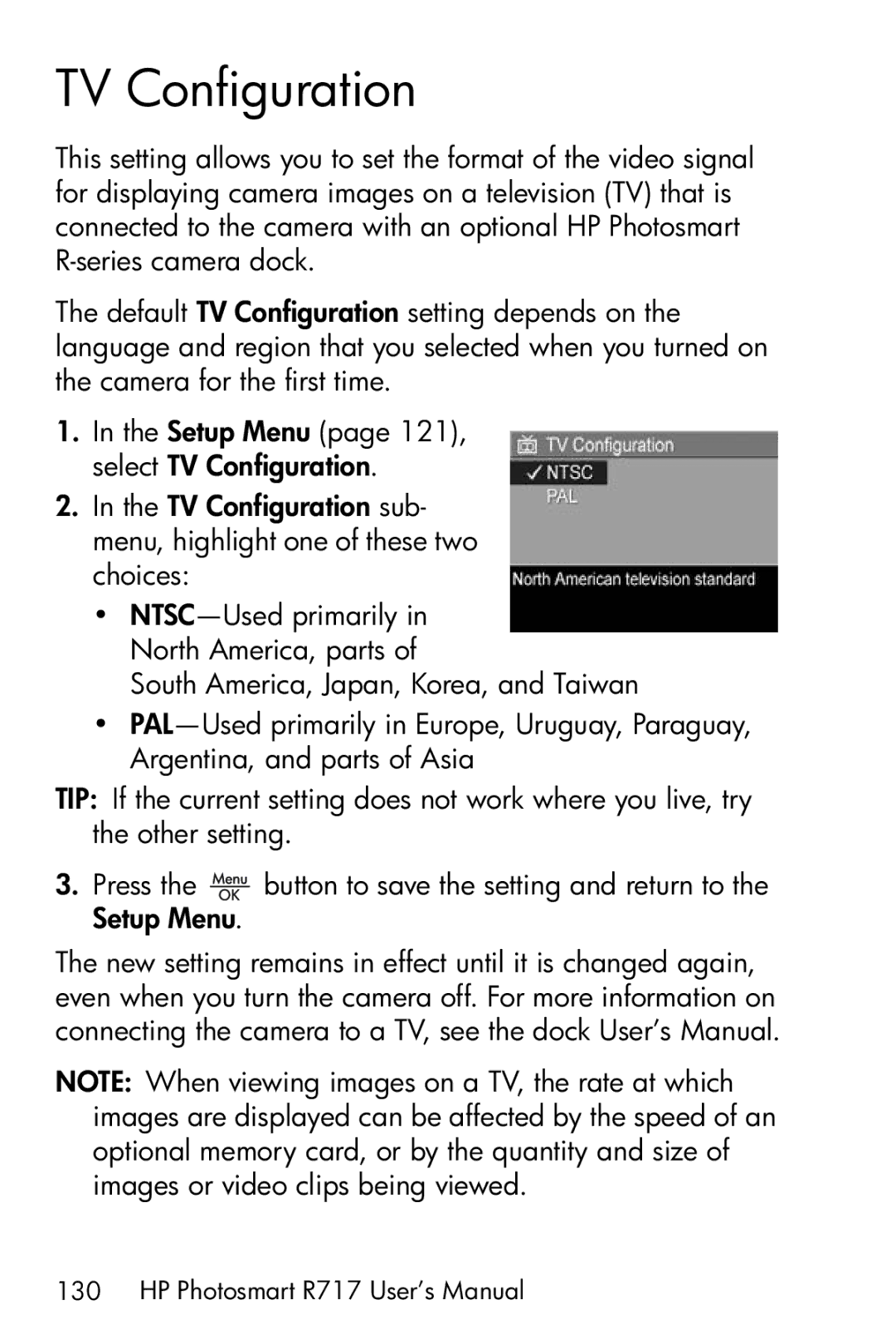 HP R717 manual TV Configuration 