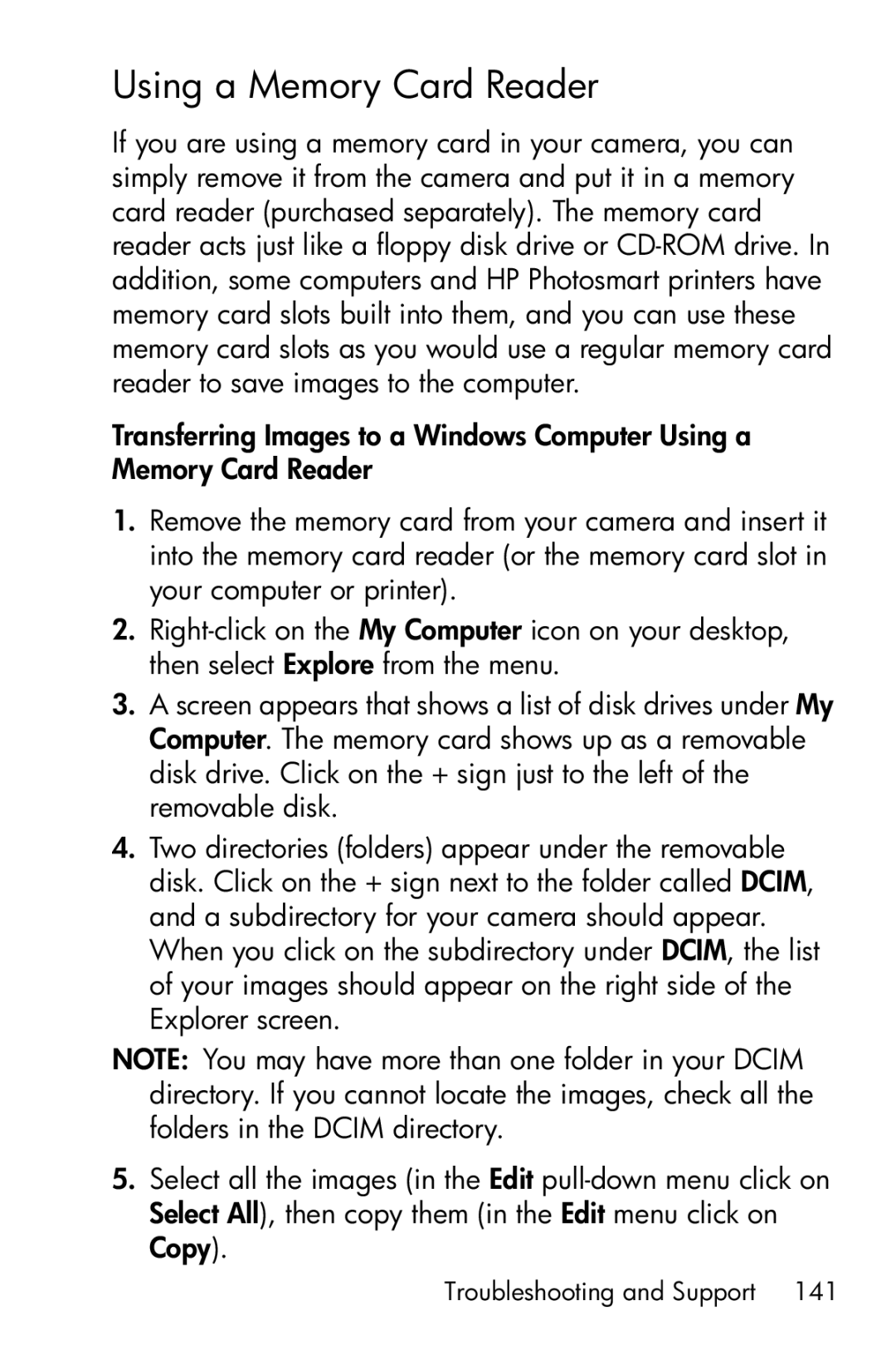 HP R717 manual Using a Memory Card Reader 