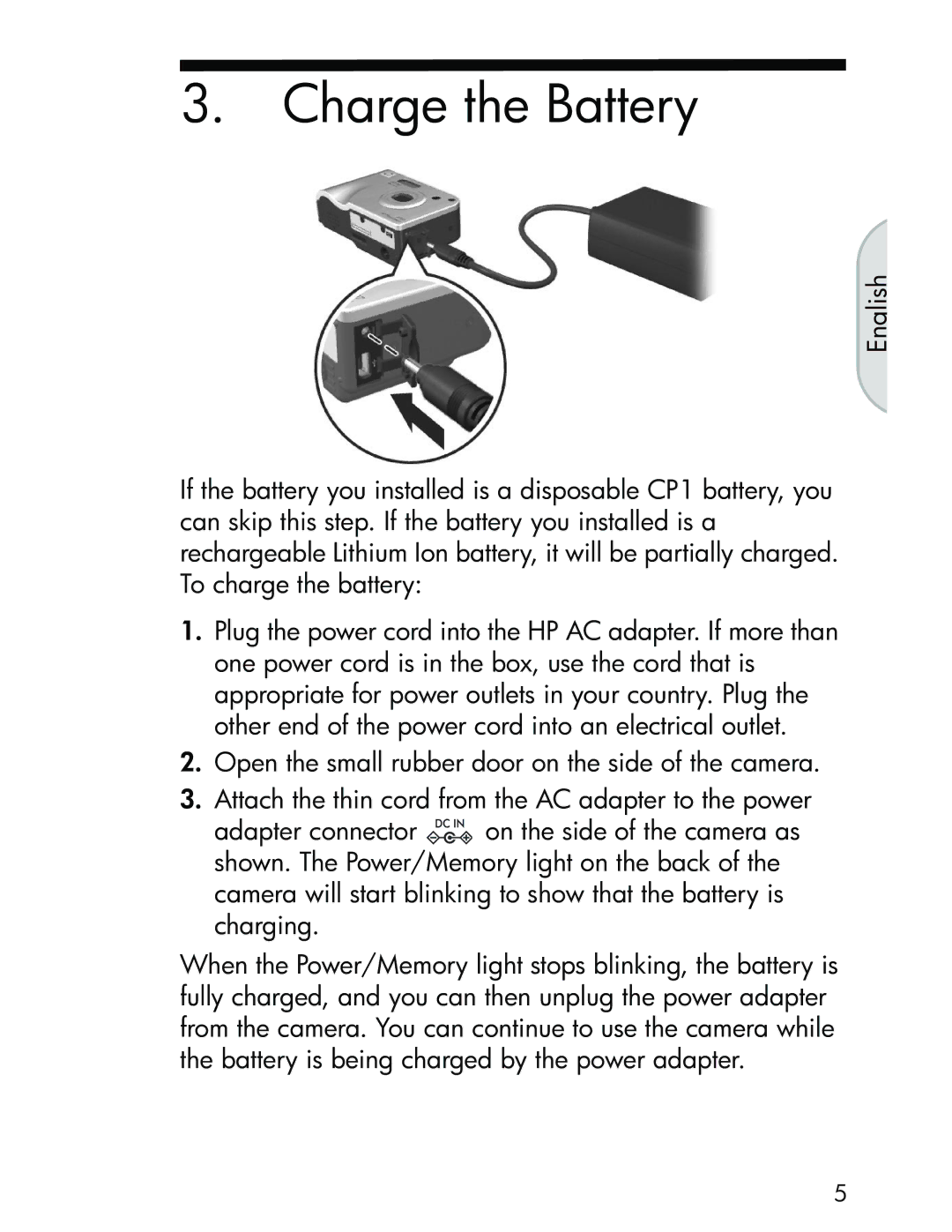 HP R717 manual Charge the Battery 