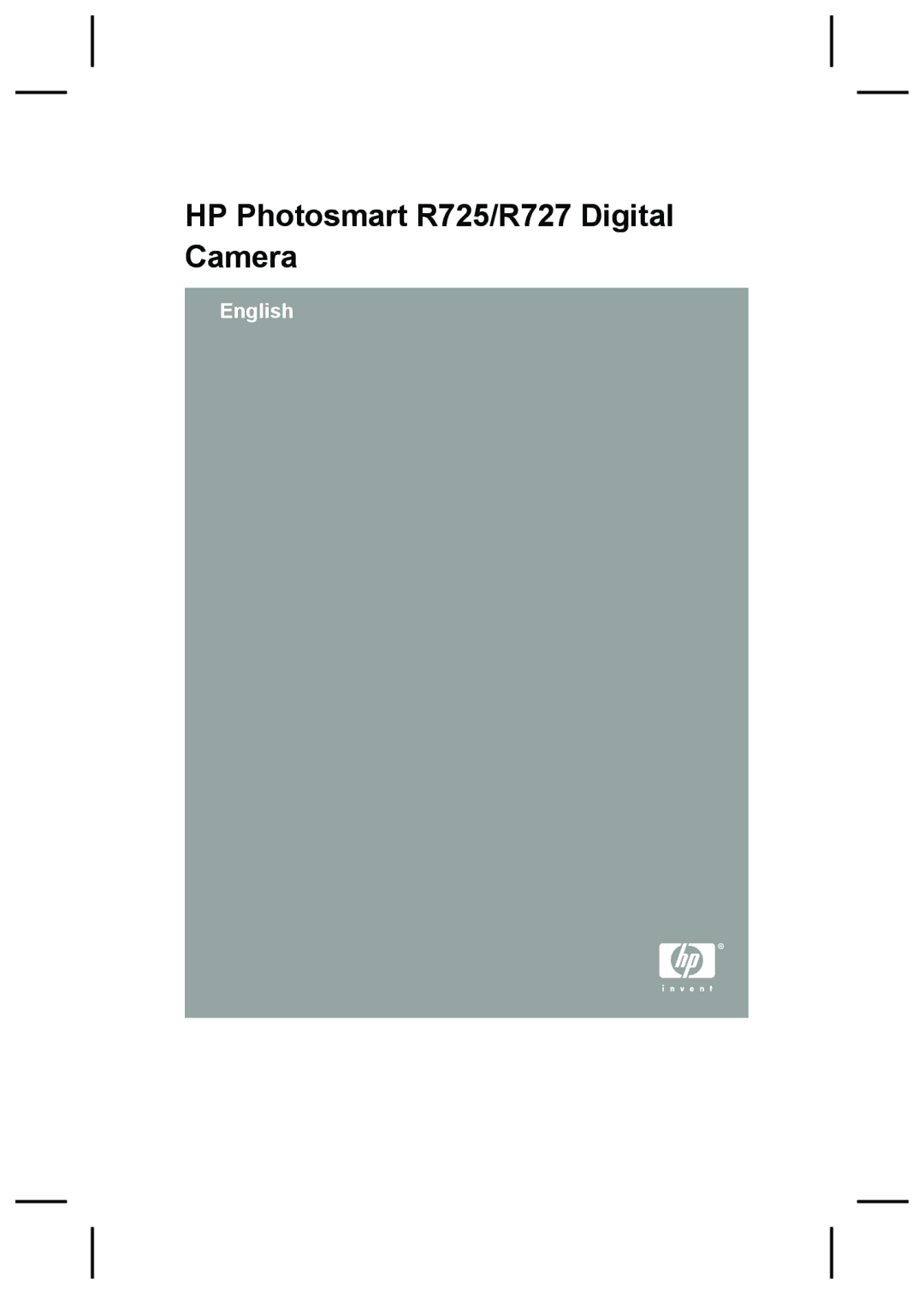 HP manual HP Photosmart R725/R727 Digital Camera 