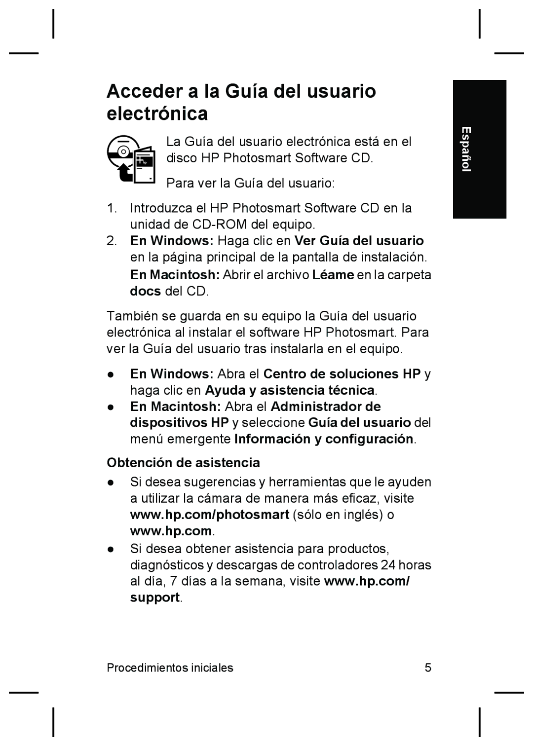 HP R725, R727 manual Acceder a la Guía del usuario electrónica 