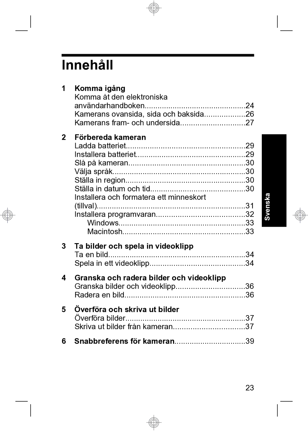 HP R740 manual Innehåll 