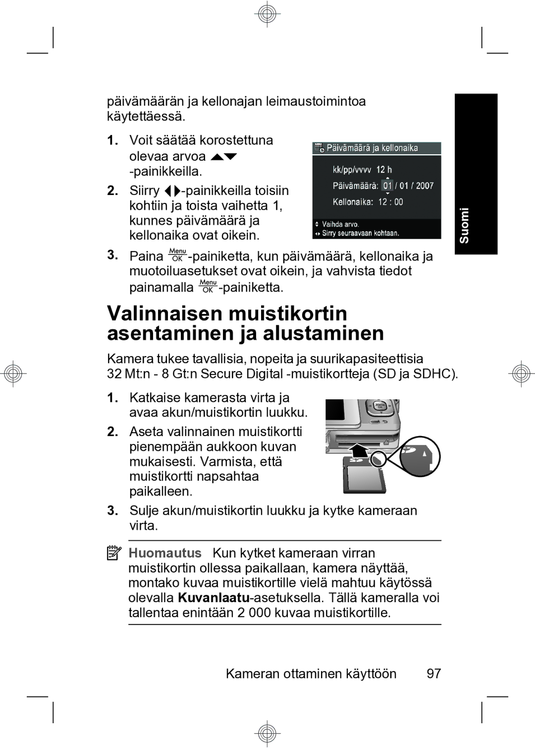 HP R740 manual Valinnaisen muistikortin asentaminen ja alustaminen 