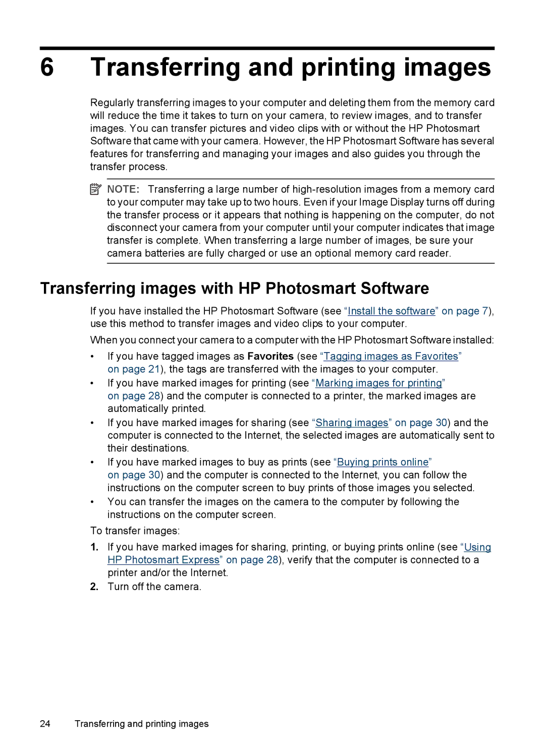 HP R742 manual Transferring and printing images, Transferring images with HP Photosmart Software 