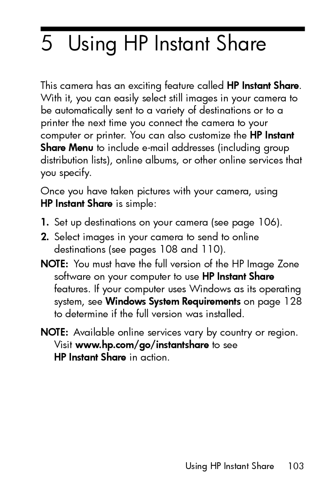 HP R817 manual Using HP Instant Share, HP Instant Share in action 