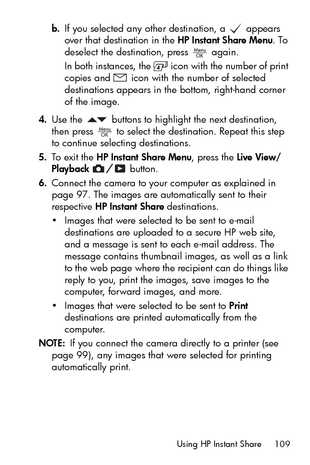 HP R817 manual Using HP Instant Share 