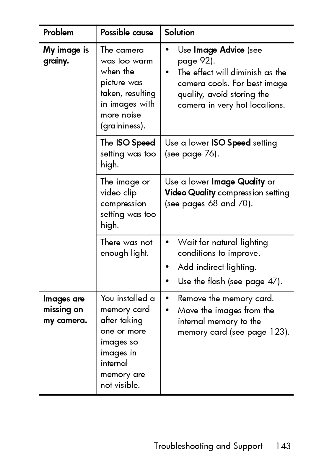 HP R817 manual High Image or Use a lower Image Quality or Video clip 