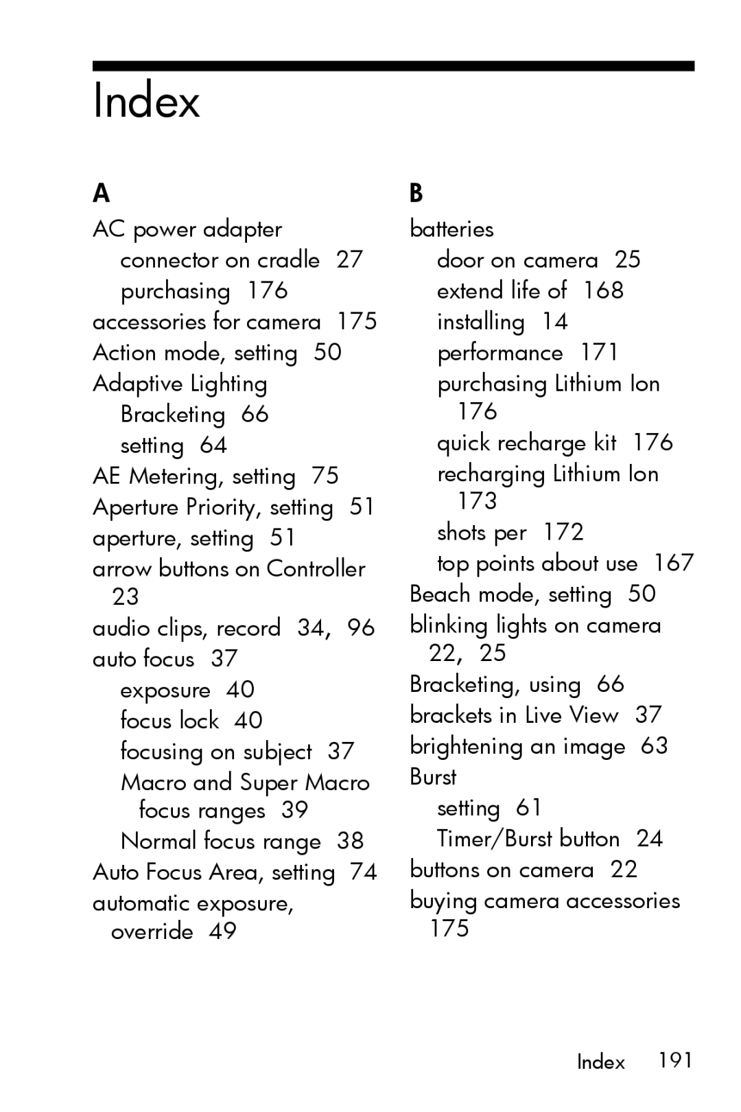 HP R817 manual Aperture, setting Shots per Arrow buttons on Controller, Focusing on subject, Override 175 