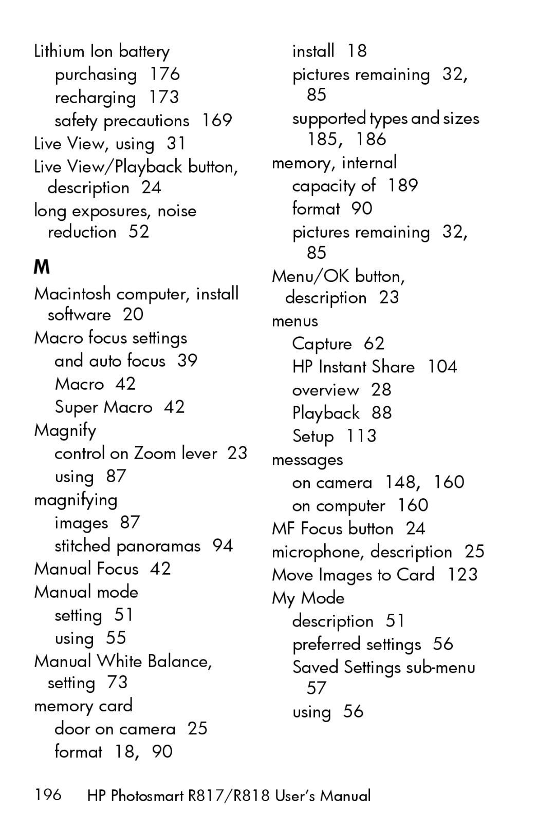 HP manual HP Photosmart R817/R818 User’s Manual 