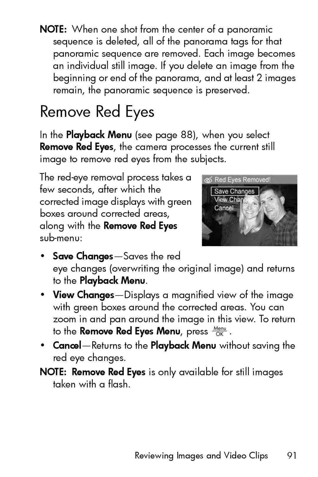 HP R817 manual Remove Red Eyes 