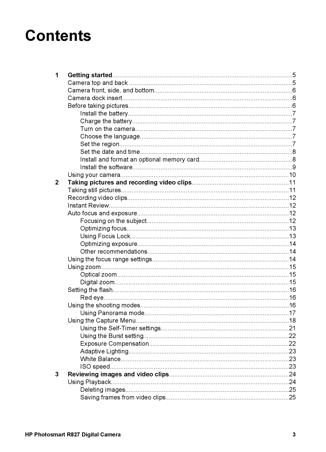 HP R827 manual Contents 