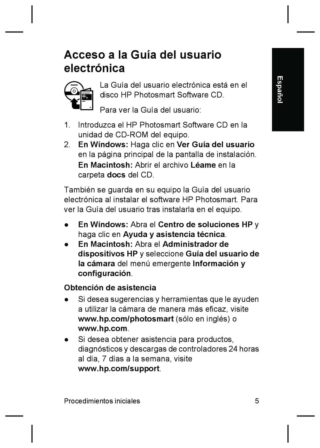 HP R827 manual Acceso a la Guía del usuario electrónica 