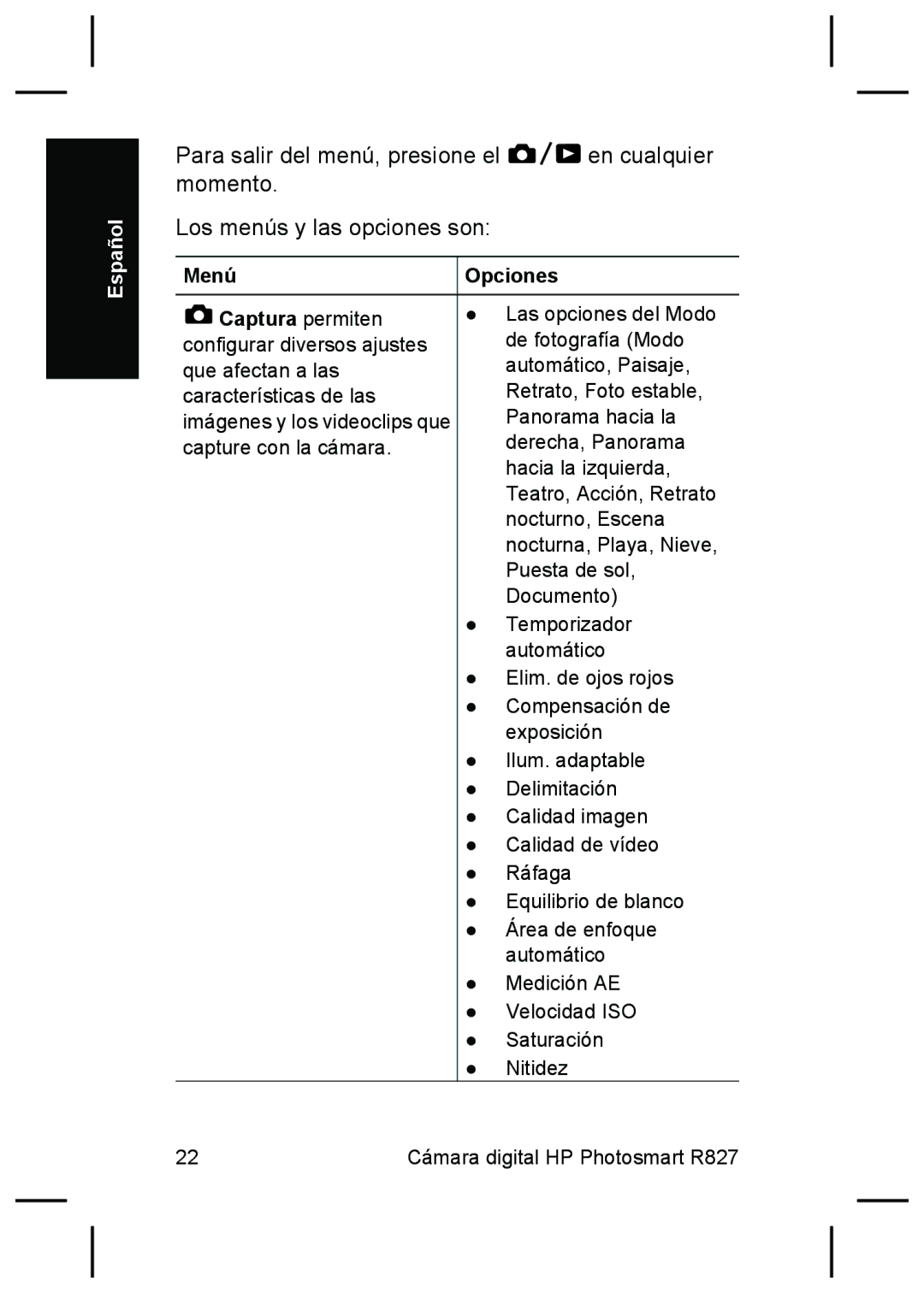 HP R827 manual Español 