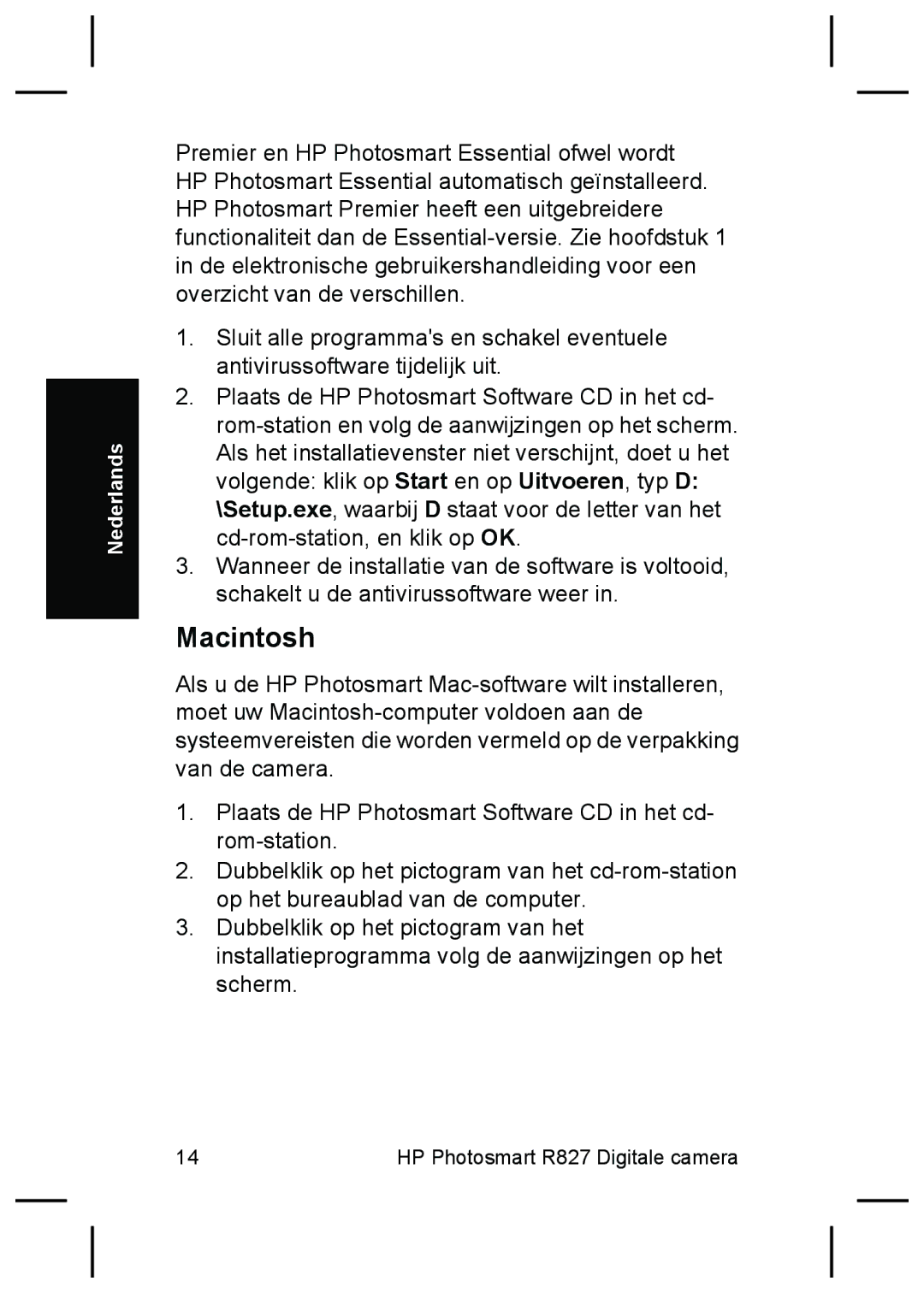 HP R827 manual Macintosh 