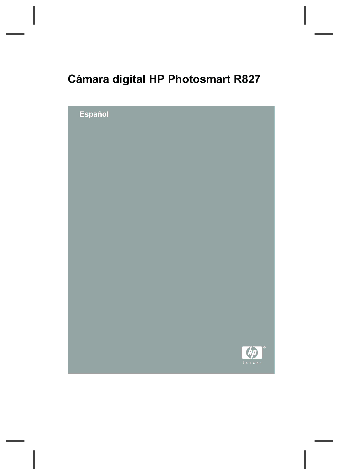 HP manual Cámara digital HP Photosmart R827 