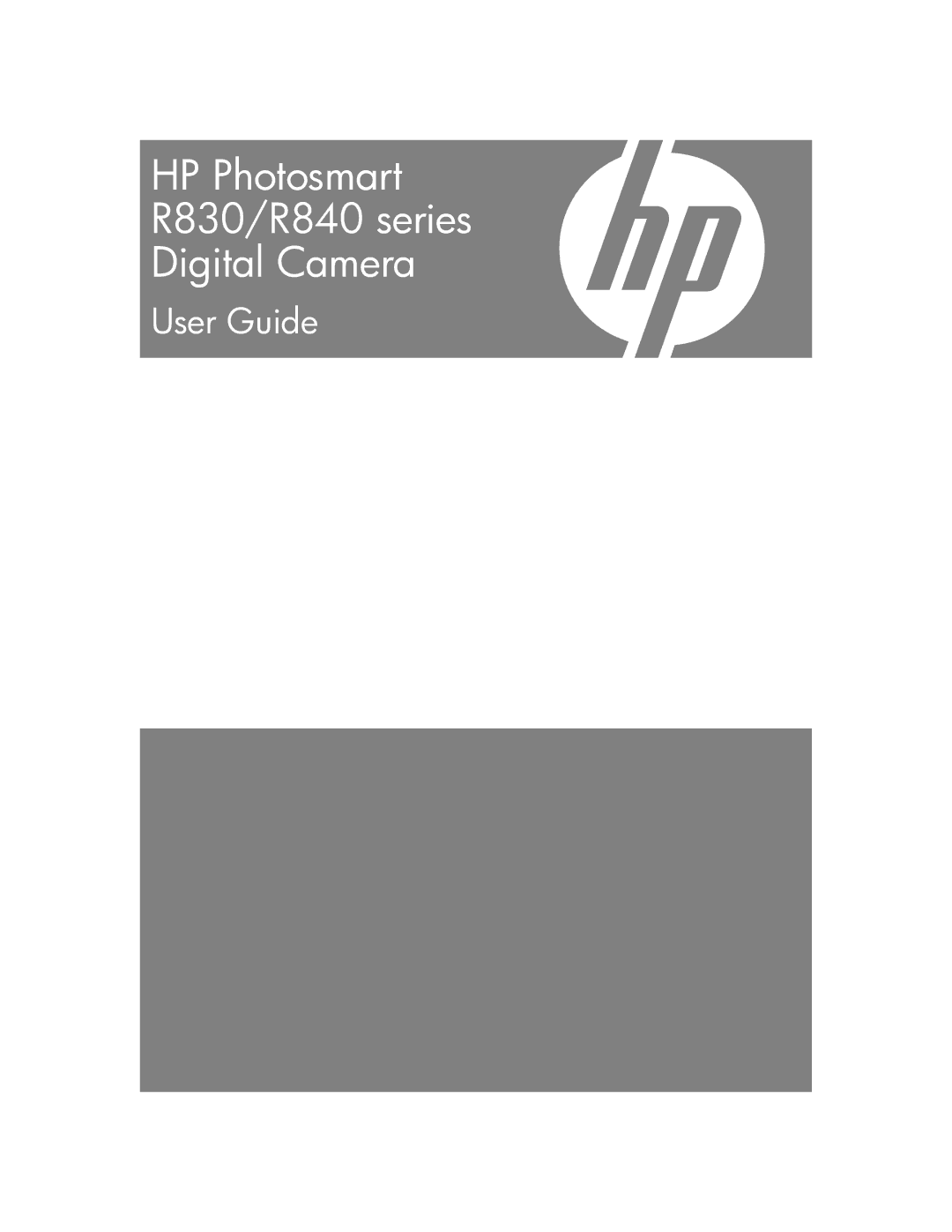 HP manual HP Photosmart R830/R840 series Digital Camera 