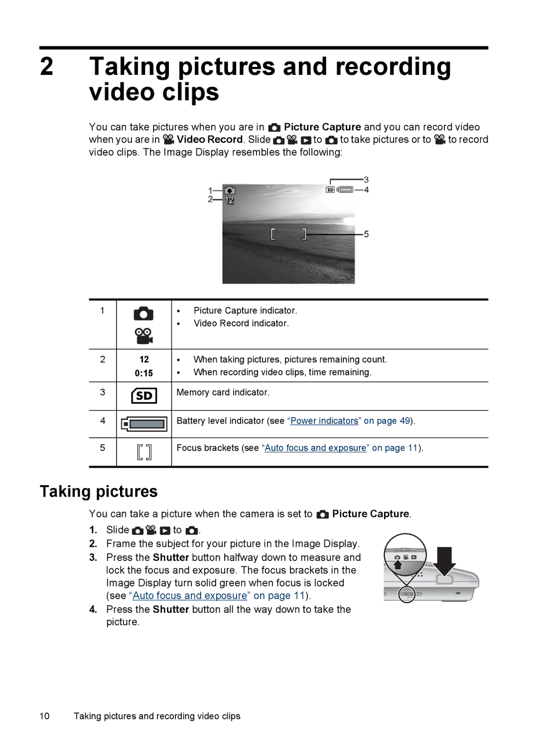 HP R830/R840 manual Taking pictures and recording video clips, 015 