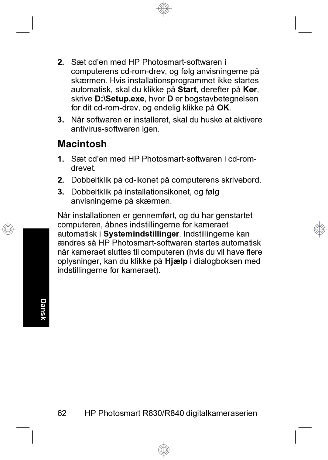 HP R847 manual Macintosh 