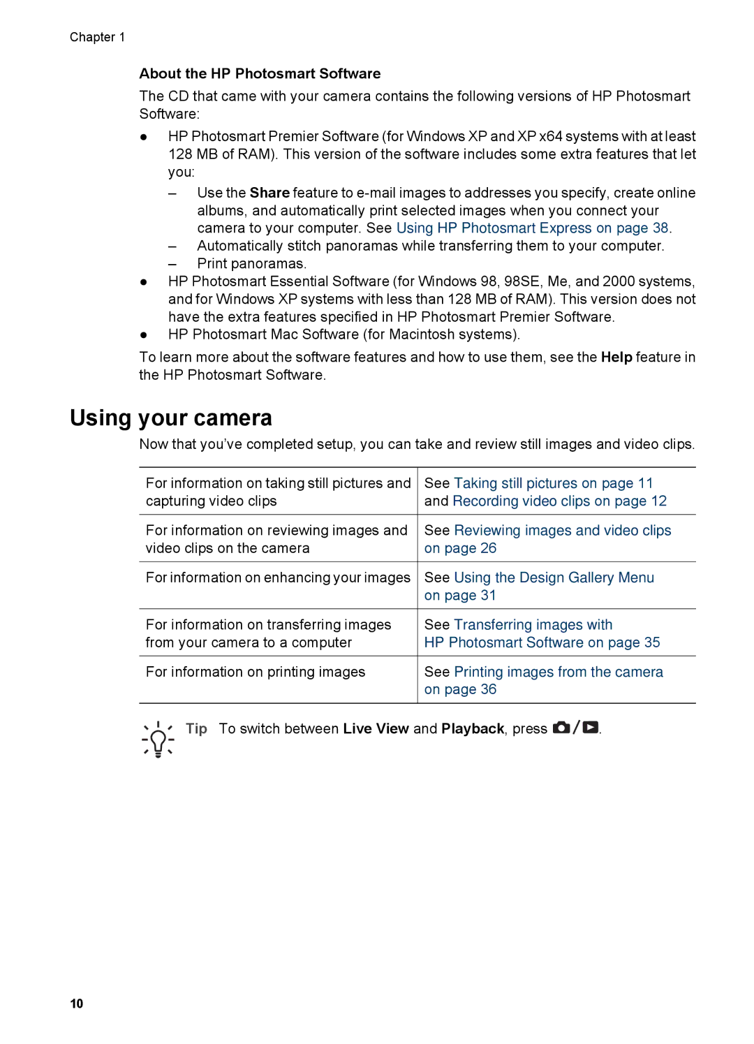 HP R927 manual Using your camera, About the HP Photosmart Software 