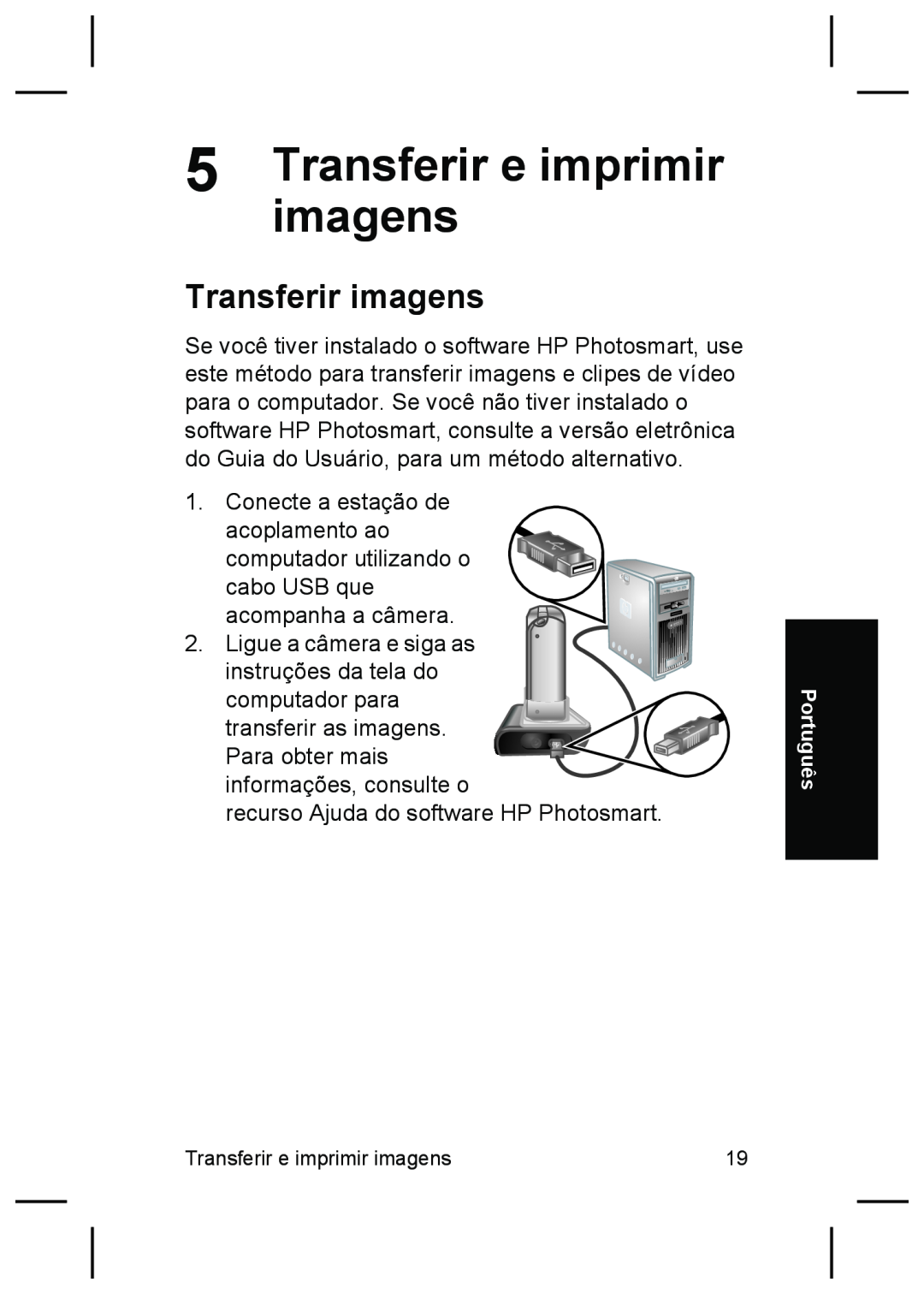 HP R927 manual Transferir e imprimir, Transferir imagens 