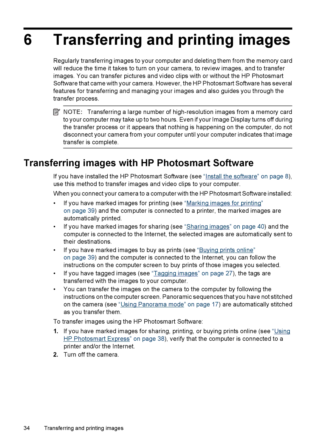 HP R937 manual Transferring and printing images, Transferring images with HP Photosmart Software 