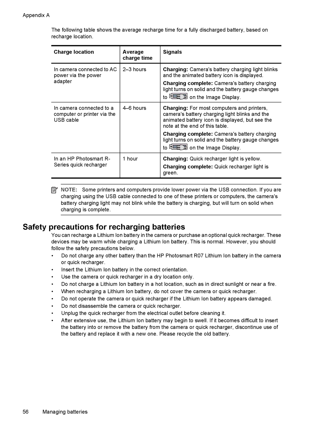 HP R937 manual Charge location, Signals 