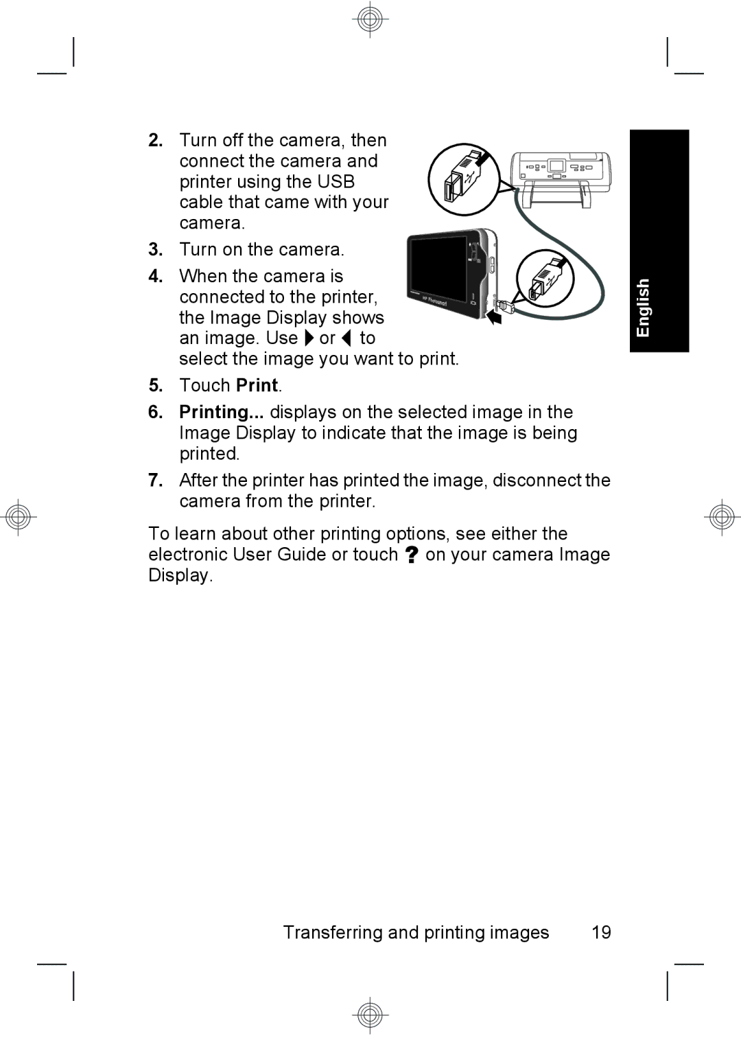 HP R937 manual Transferring and printing images 