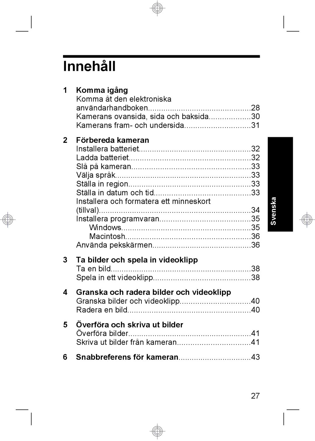 HP R937 manual Innehåll 