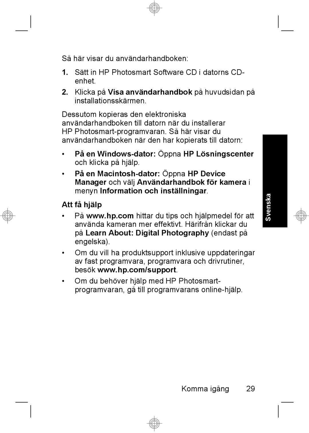 HP R937 manual Komma igång 