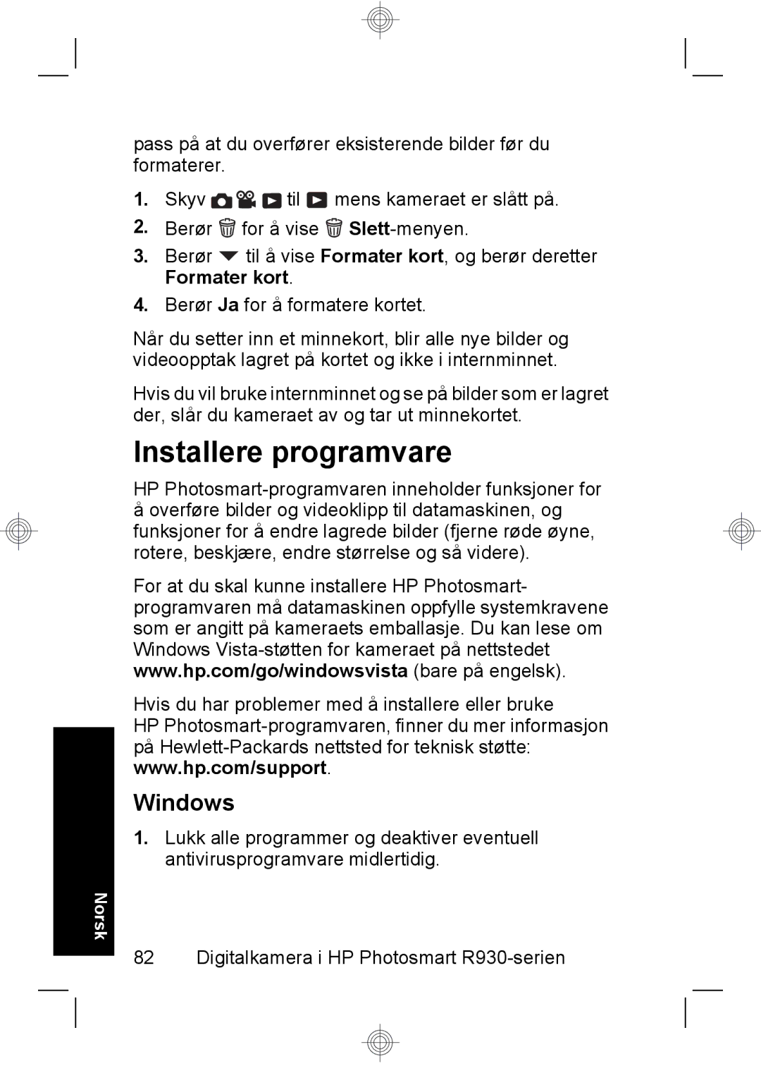 HP R937 manual Installere programvare 