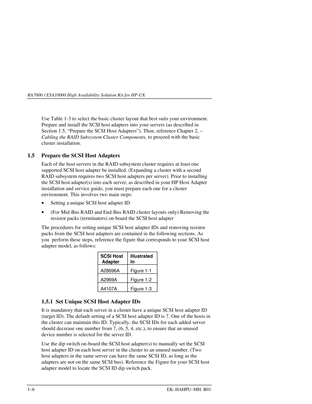 HP RA7000 manual Prepare the Scsi Host Adapters, Set Unique Scsi Host Adapter IDs 