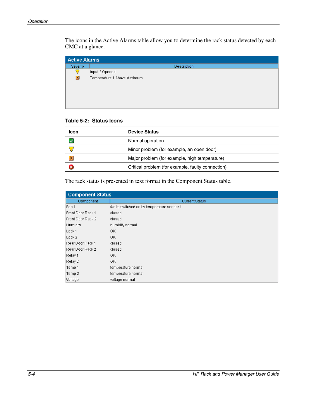 HP Rack and Power Manager Software, Power Proter Software manual Normal operation 