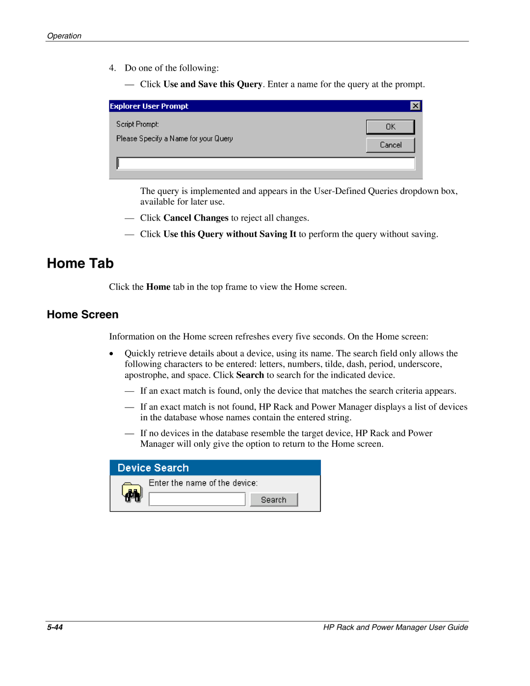 HP Rack and Power Manager Software, Power Proter Software manual Home Tab, Home Screen 