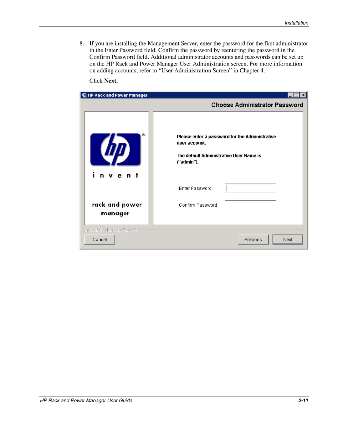 HP Power Proter Software, Rack and Power Manager Software manual Installation 