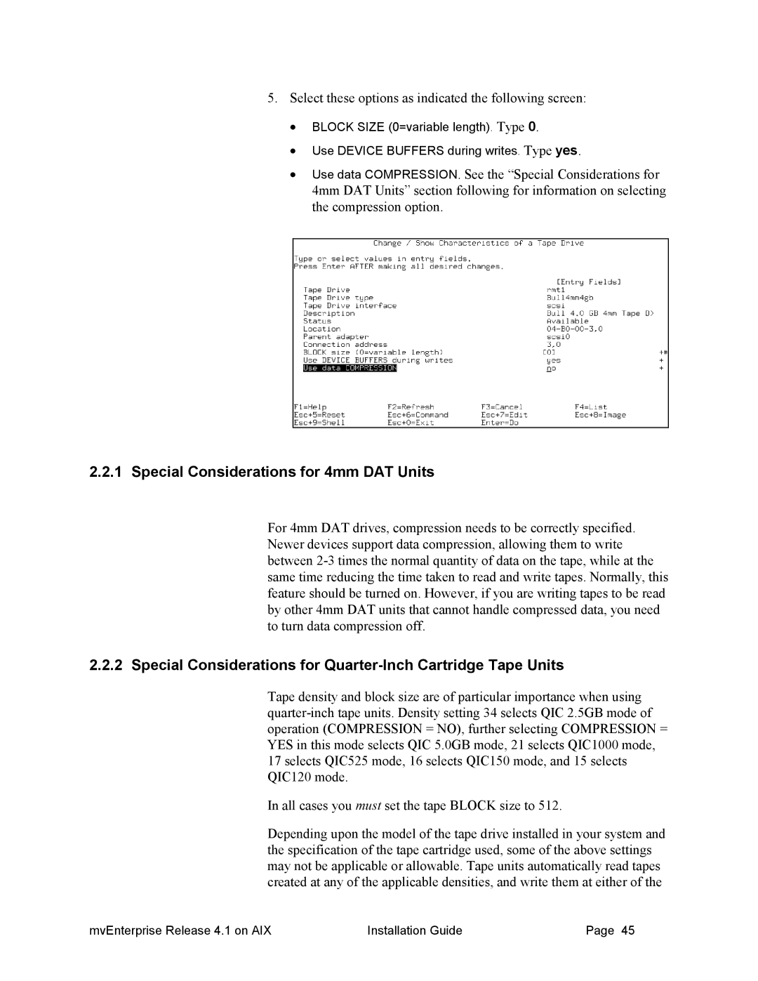 HP Raining DataCorp. mvEnterprise manual Special Considerations for 4mm DAT Units 