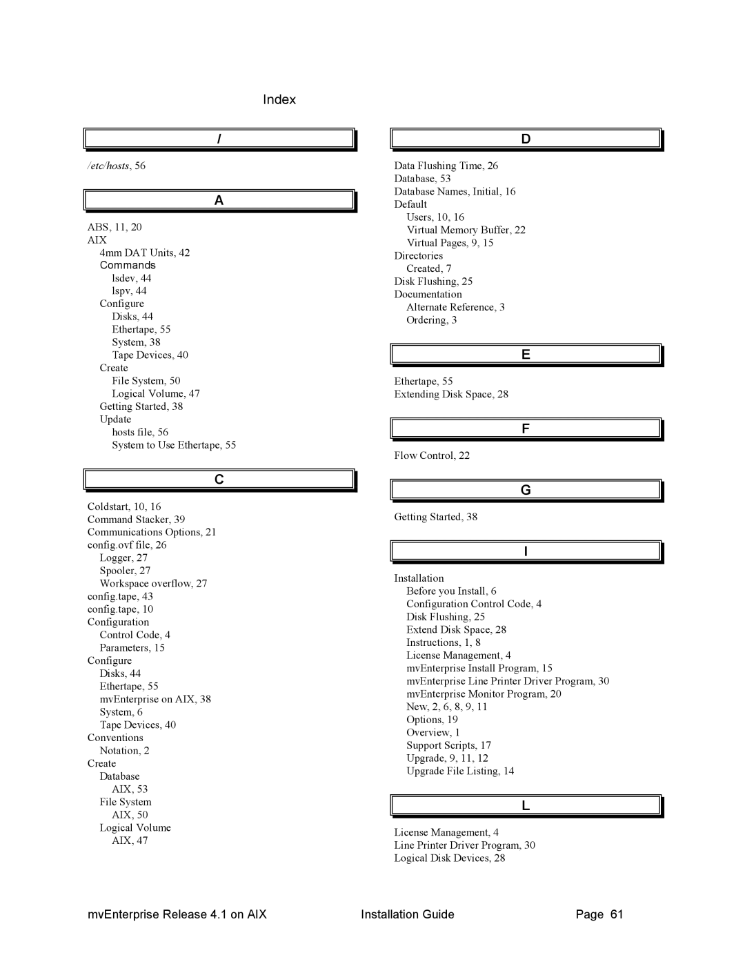 HP Raining DataCorp. mvEnterprise manual Index, Etc/hosts 