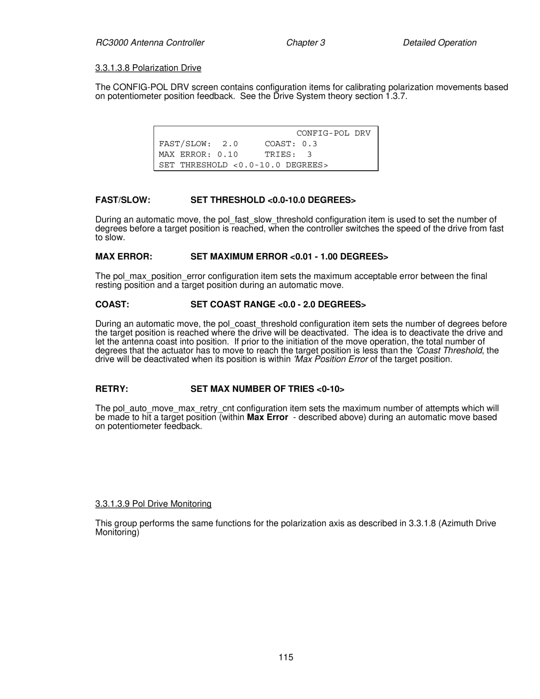 HP RC3000 manual Config-Pol Drv 