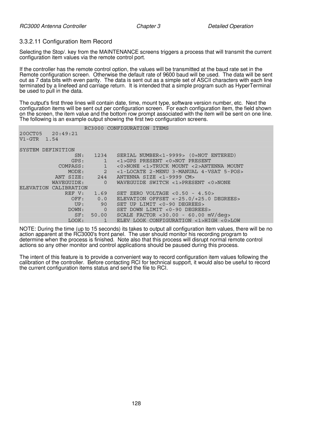 HP RC3000 manual Configuration Item Record 