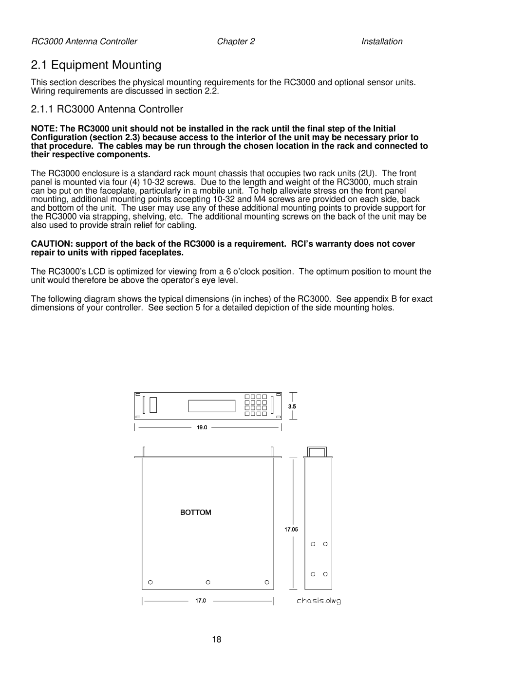 HP manual Equipment Mounting, 1 RC3000 Antenna Controller 