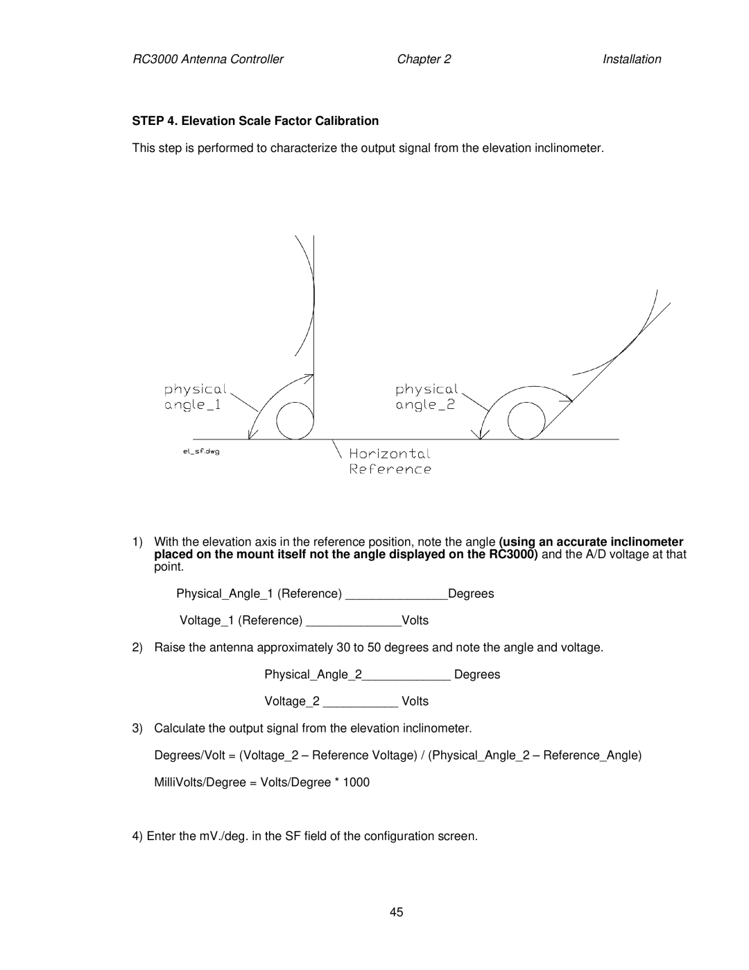 HP RC3000 manual Elevation Scale Factor Calibration 