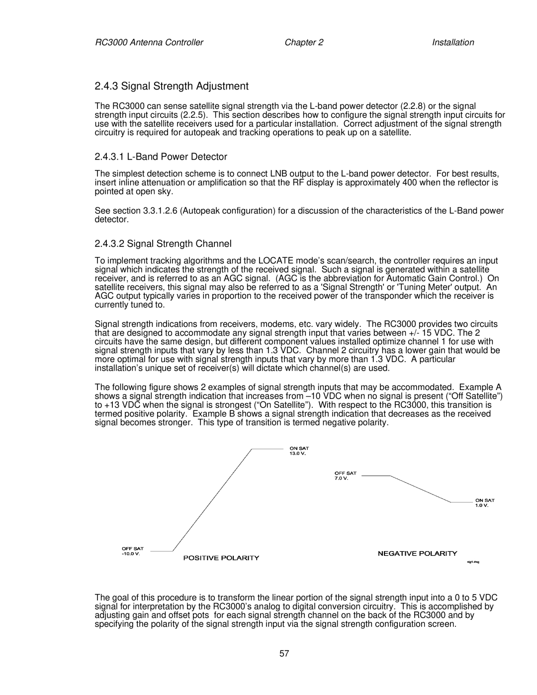 HP RC3000 manual Signal Strength Adjustment, Band Power Detector, Signal Strength Channel 