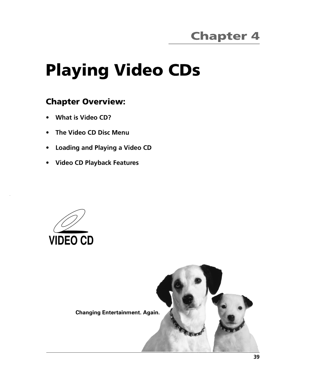 HP RC5240P manual Playing Video CDs 