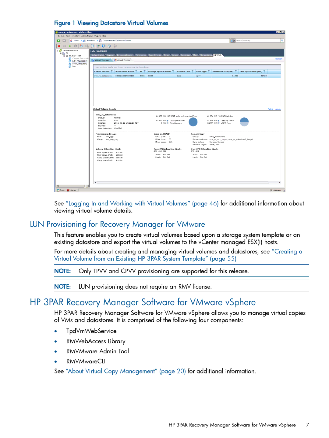 HP manual HP 3PAR Recovery Manager Software for VMware vSphere, LUN Provisioning for Recovery Manager for VMware 