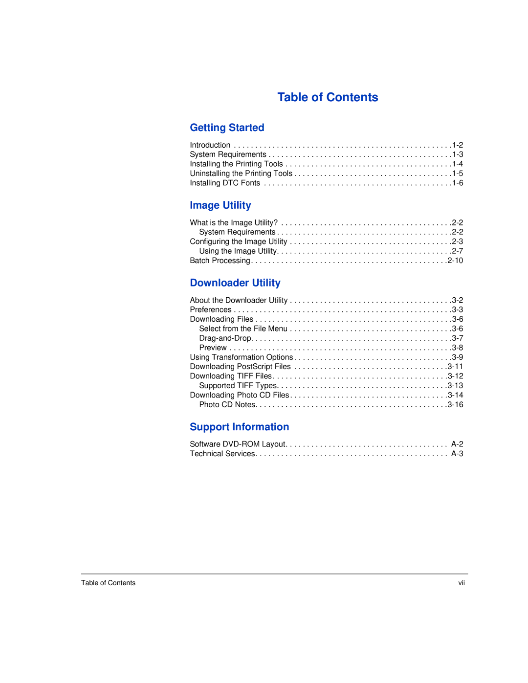 HP Rip Software manual Table of Contents 