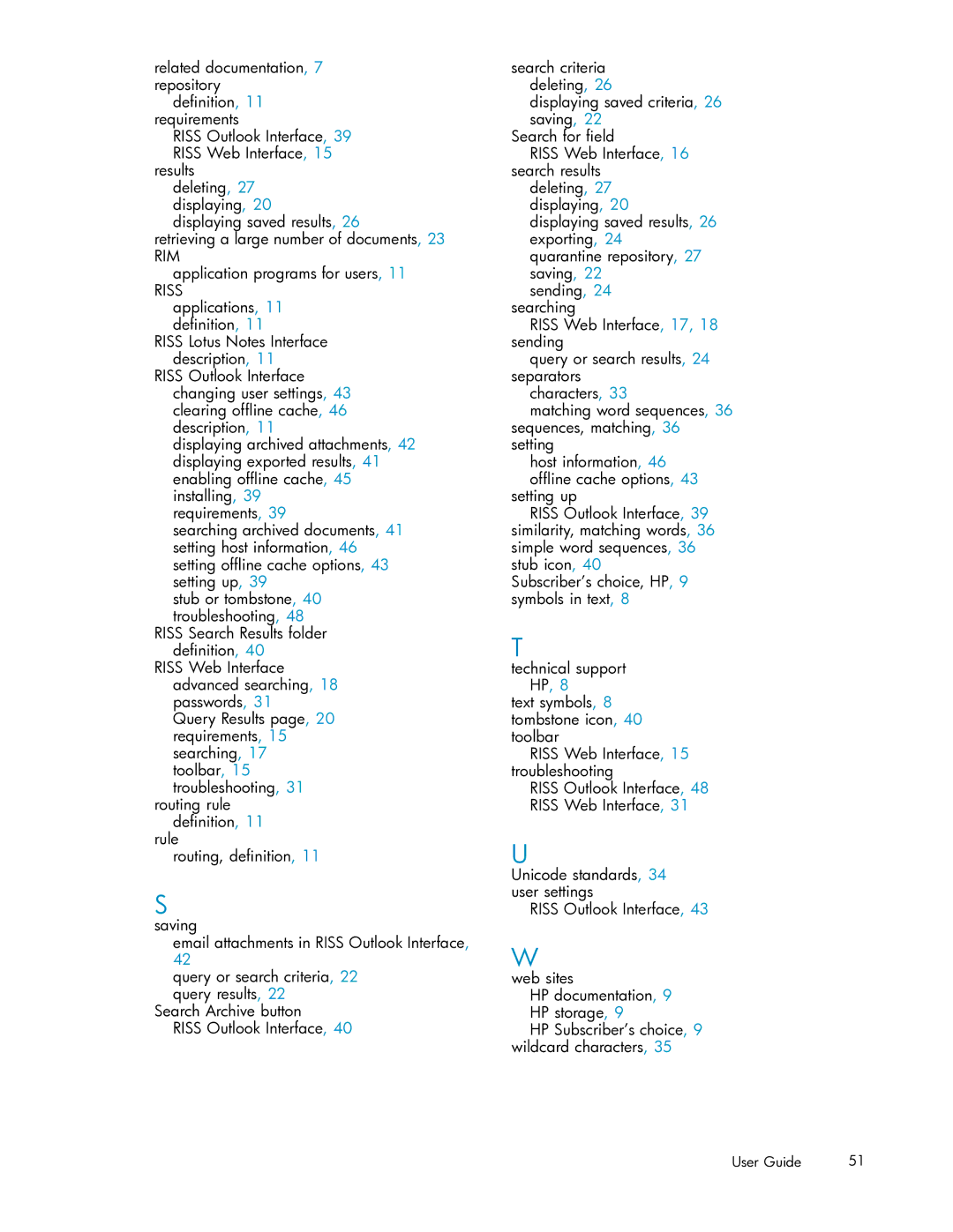 HP RISS Components manual Rim 