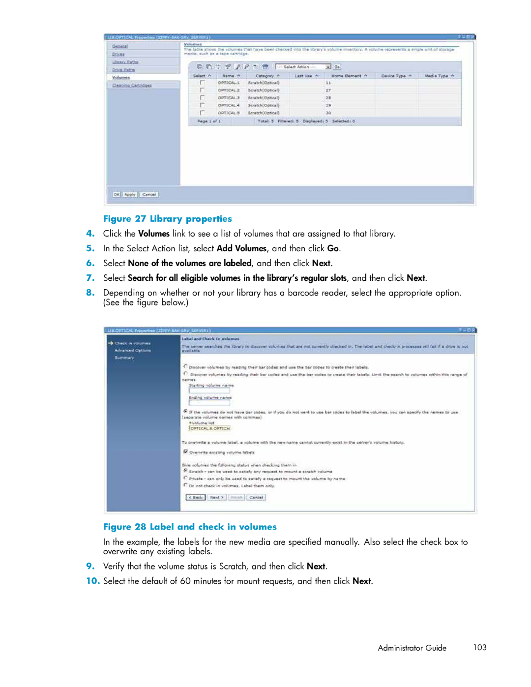 HP RISS Components manual Library properties 